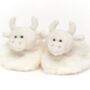 Scottish Highland Cream Cow Baby Slippers Gift Boxed, thumbnail 2 of 4