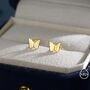 Sterling Silver Small Pair Butterfly Stud Earrings, thumbnail 5 of 12