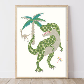 T Rex Dinosaur Print For Children, 2 of 3