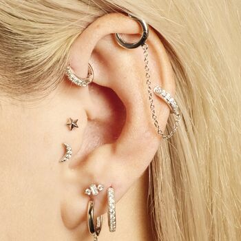 Faceted Star Single Flat Back Earring, 4 of 9