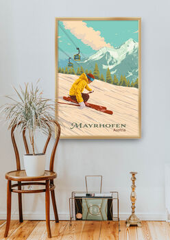 Mayrhofen Ski Resort Austria Travel Poster Art Print, 5 of 8