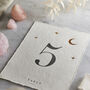 Celestial Moon And Stars Table Numbers, thumbnail 3 of 4
