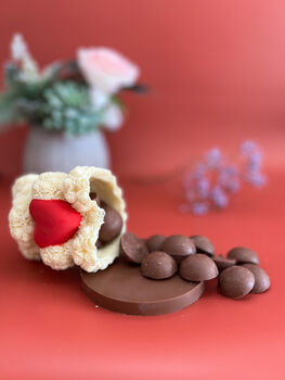 Rose Love: Snowy Belgian White Chocolate Gift Bear, 2 of 5
