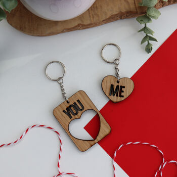 You And Me Heart Keyring Set For Valentine's Day, 7 of 7