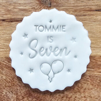 Personalised Happy Birthday Cake Embosser Stamp, 2 of 5
