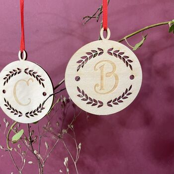 Initial Letter Wreath Tree Decoration, 5 of 9
