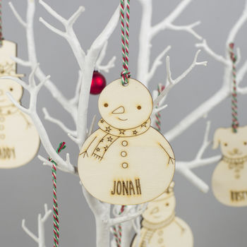 Personalised Snowmen Place Setting Decorations, 4 of 7