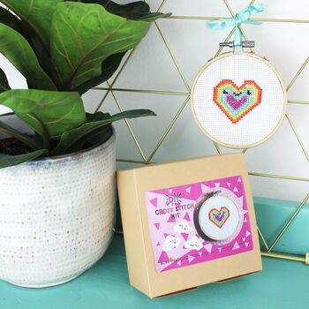Rainbow Heart Mini Cross Stitch Kit, 3 of 6