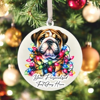 Personalised Bulldog In Christmas Lights, 7 of 10