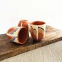 Ceramic Stoneware Espresso Cups In Beige And Blue, thumbnail 5 of 5