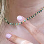 Raw Green Emerald Beaded Delicate Gold Plated Necklace, thumbnail 6 of 6