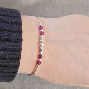 Ruby And Sterling Silver Bracelet, July Birthstone Jewellery, 2 of 5