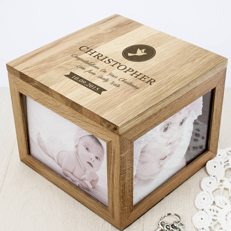 Personalised Large Oak 'Christening' Keepsake Box By The Letteroom