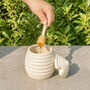 Ceramic Honey Pot With Honey Dipper, thumbnail 7 of 11