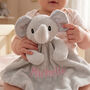 Personalised Grey Elephant Comforter New Baby Gift, thumbnail 1 of 9