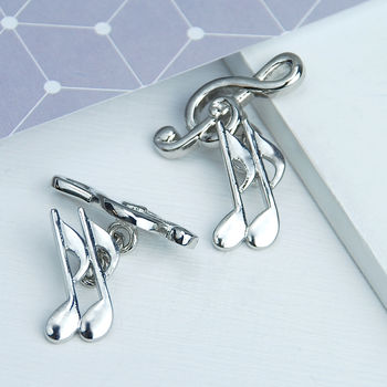 Personalised Treble Clef Musical Notes Cufflinks, 4 of 8