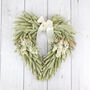 Handmade White Dried Flower Heart Wreath, thumbnail 3 of 11