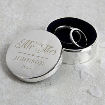 Personalised Mr And Mrs Wedding Ring Box, 2 of 4