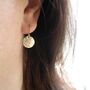 Hammered Rolled Gold Disc Earrings, thumbnail 2 of 8