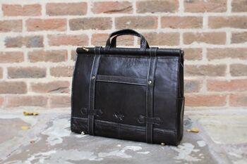 Leather Briefcase For Men Women Black Messenger, 8 of 12