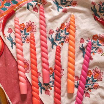 Set Of Six Sunrise Twisted Dinner Candles, 2 of 3