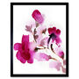 Pink Floral Watercolour Flowers Framed Wall Art Print, thumbnail 1 of 3