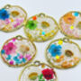 Customisable Earrings Flowers Small Circle, thumbnail 4 of 12