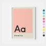 Personalised Colour Swatch Initial Name Art Print, thumbnail 1 of 10