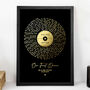 Personalised Metallic Gold Song Lyrics Print, thumbnail 6 of 8