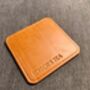 Personalised Stamped Tan Leather Coaster, thumbnail 5 of 12