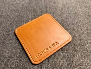 Personalised Stamped Tan Leather Coaster, 5 of 12