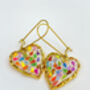 Disco Heart Earrings With Gold Sparkles, thumbnail 7 of 11