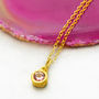 Pink Tourmaline October Birthstone Gold Plated Necklace, thumbnail 1 of 3