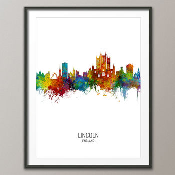 Lincoln Skyline Portrait Print And Box Canvas, 3 of 5