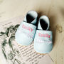 Alice In Wonderland Adventure Quote Baby Shoes, thumbnail 3 of 6