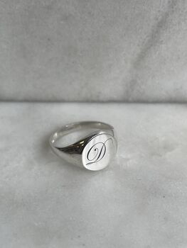 Personalised Edwardian Silver Round Signet Ring, 10 of 10