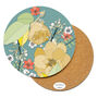 Round Placemat Large Heatproof Chica Camellia Teal, thumbnail 1 of 10