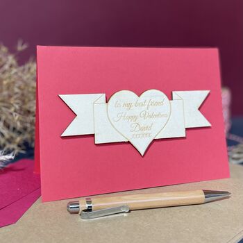 Personalised Wooden Heart Valentine’s Keepsake Card, 9 of 9