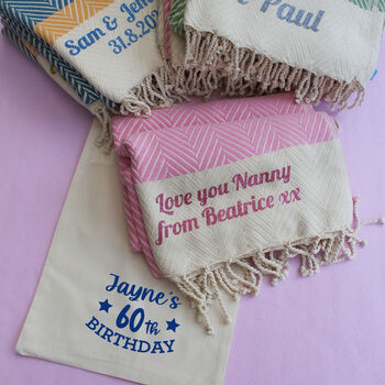 Personalised Cotton Throw, Gift For Mother, 4 of 12
