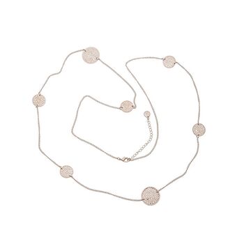 Long Silver Plated Filigree Disc Necklace, 2 of 3