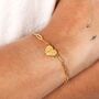 Gold Stainless Steel Magnetic Heart Charm Bracelet, thumbnail 2 of 3
