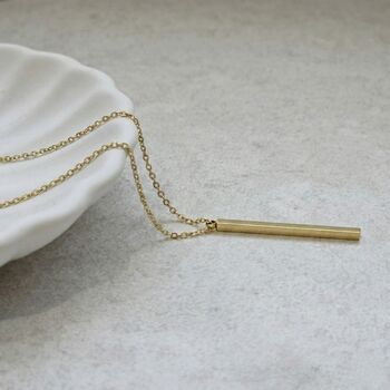 Vertical Gold Bar Necklace, 2 of 8