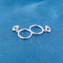 Silver Evil Eye Charm Hoop Earrings, Charm Earrings, Dainty Hoops, thumbnail 4 of 7