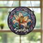 Lily Personalised Stained Glass Effect Suncatcher, thumbnail 2 of 7