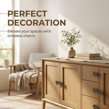 Vintage Heart Engraved Brass Cabinet Knob, 9 of 9