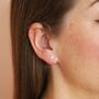 Sterling Silver Crystal Flower Stud Earrings, thumbnail 8 of 9