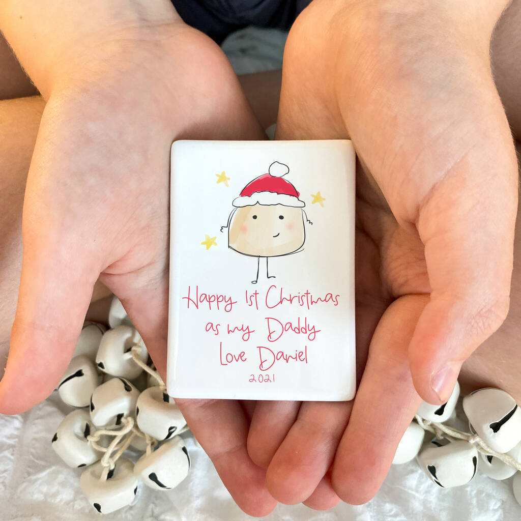 1st Christmas As My Daddy Personalised Ceramic Magnet