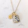 The Duo Dalmatian Jasper Necklace, Gold Plated, thumbnail 7 of 12