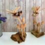 Dragonfly And Toadstool Mushroom Driftwood Statue Ornament Woodland Gift, thumbnail 7 of 8