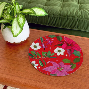 Large Heatproof Serving Platter Christmas Poinsettia, 7 of 9